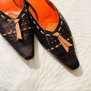 Orange 🍊 brown slip on loafers